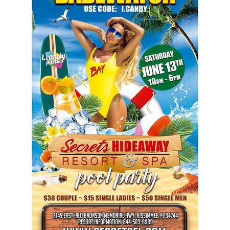 Babewatch Pool Party 10am - 5pm - i.candy Parties