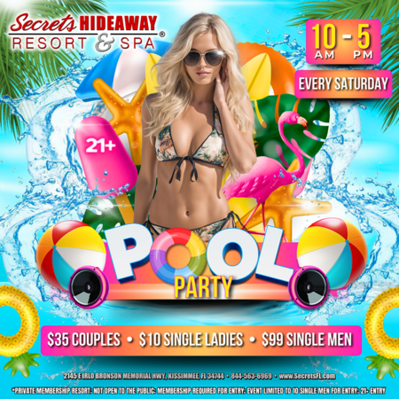 Pool Party 10am - 5pm - Swingers Break®